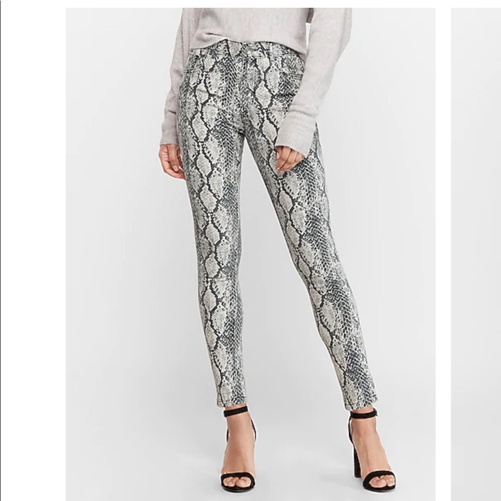 Express High Rise Snakeskin Print Legging Jean